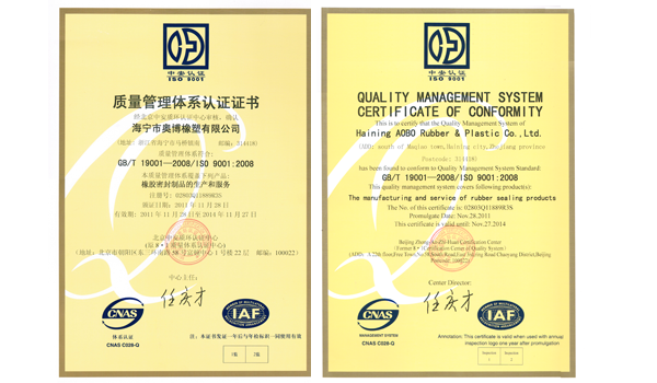 ISO9001 certification